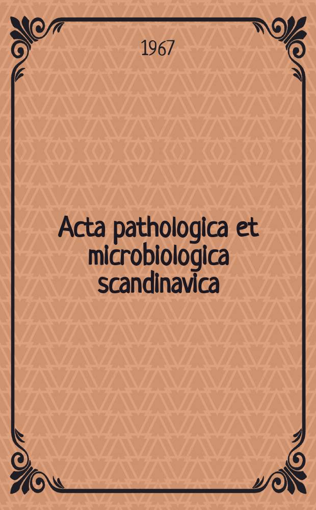 Acta pathologica et microbiologica scandinavica : Albumin polymorphism in man