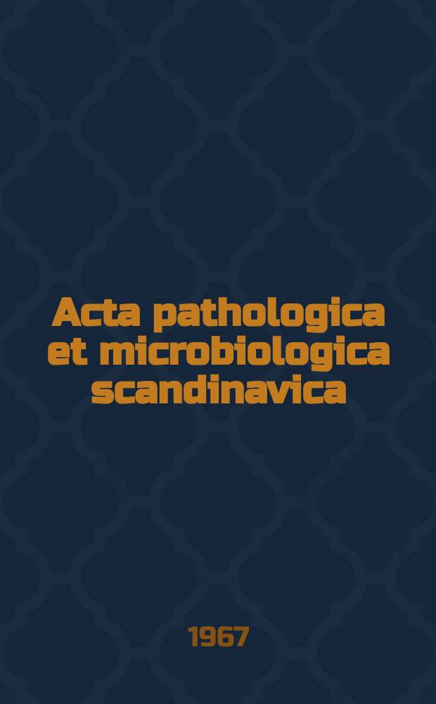 Acta pathologica et microbiologica scandinavica : Contribution to the classification of mycobarteria and nocardias