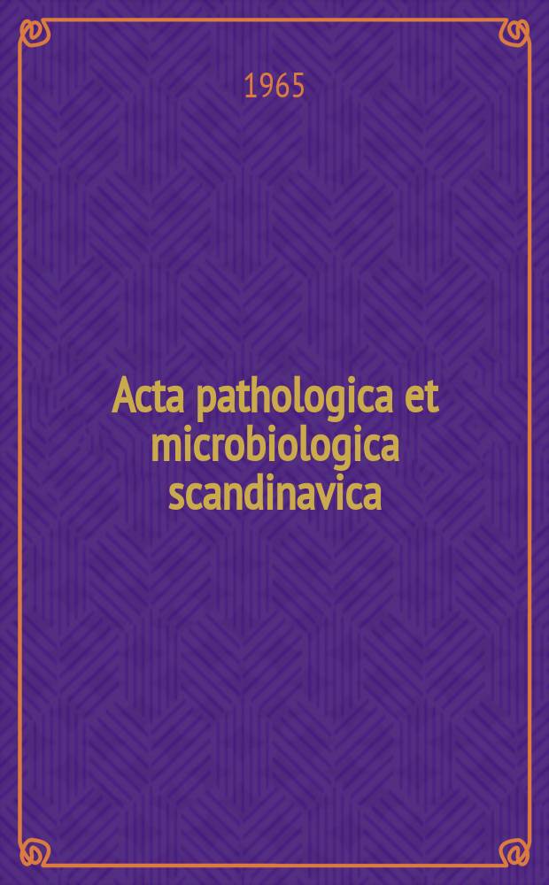 Acta pathologica et microbiologica scandinavica : Studies on basal-cell epithelioma of the skin