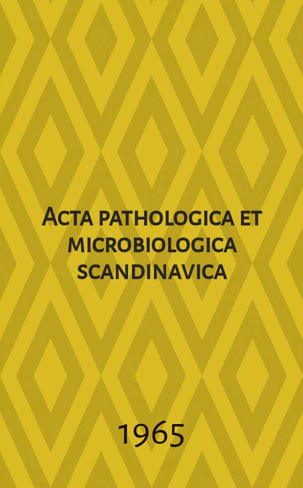 Acta pathologica et microbiologica scandinavica : A stydy on supratentorial meningiomas