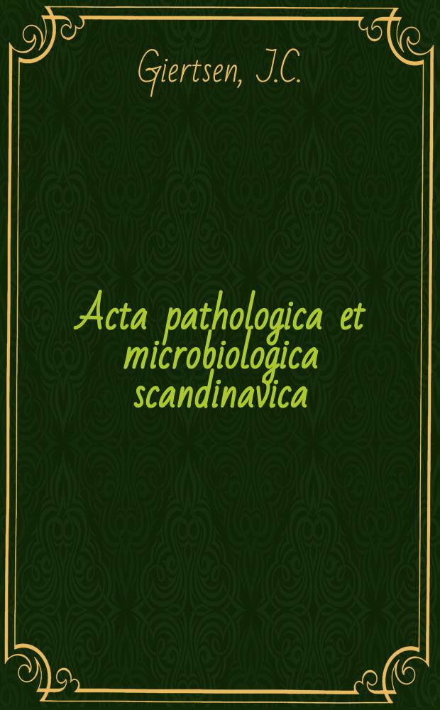 Acta pathologica et microbiologica scandinavica : Atherosclerosis in an autopsy series