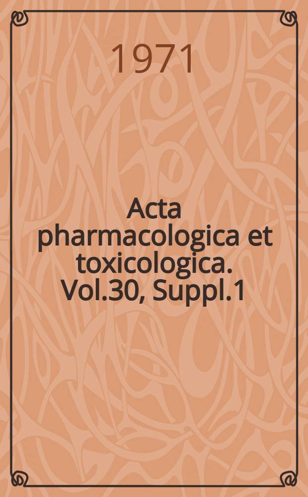 Acta pharmacologica et toxicologica. Vol.30, Suppl.1 : Anaphylactic histamine celease and influence of antirheumatics