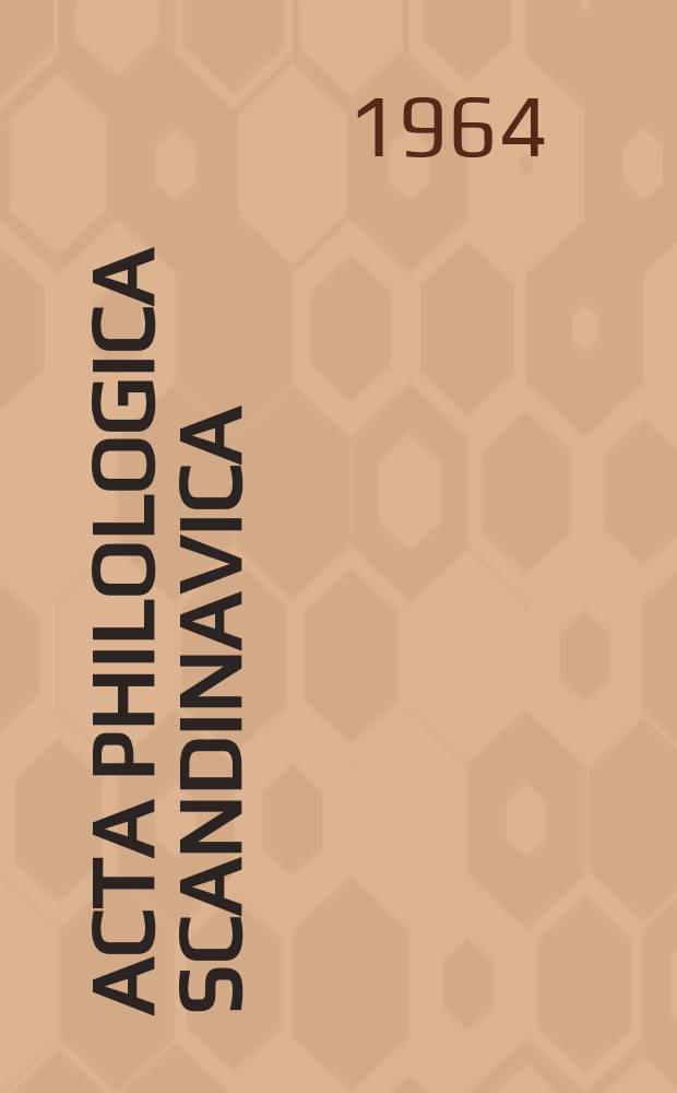 Acta philologica scandinavica : Udg. med understøttelse af Rask. Ørsted fondet... Bd.26, 4 : Bibliography of Scandinavian philology