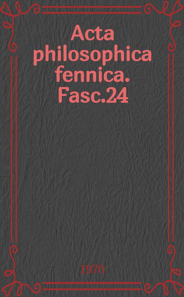 Acta philosophica fennica. Fasc.24 : A probabilistic theory of causality