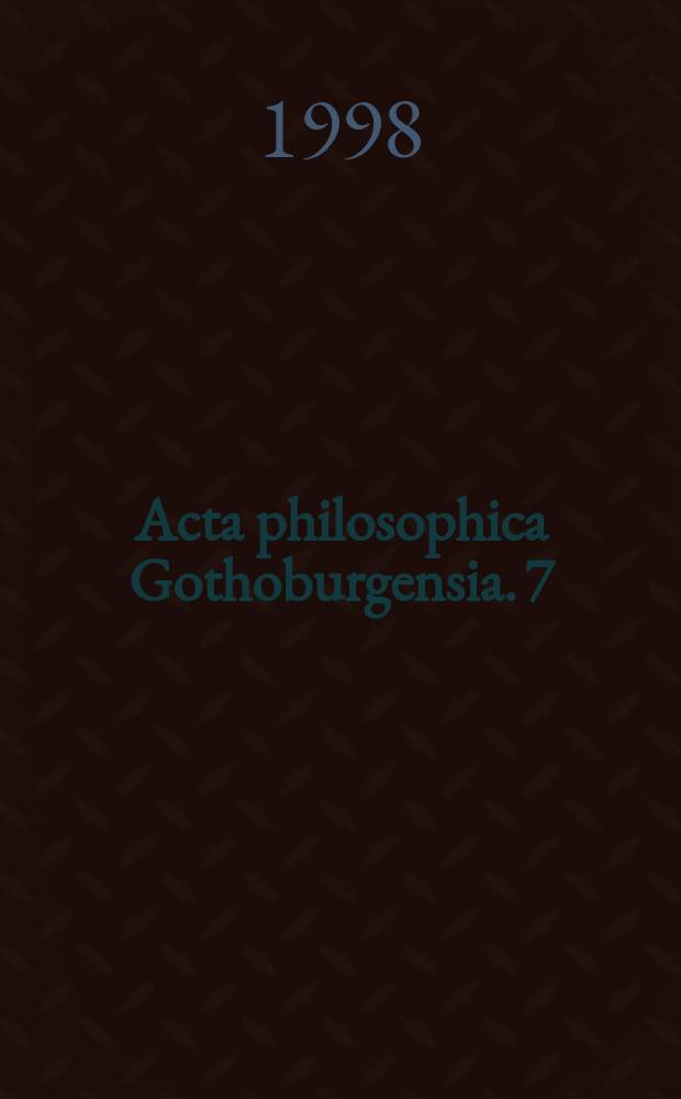 Acta philosophica Gothoburgensia. 7 : Sj&auml;lvbilder och jagkonstitution