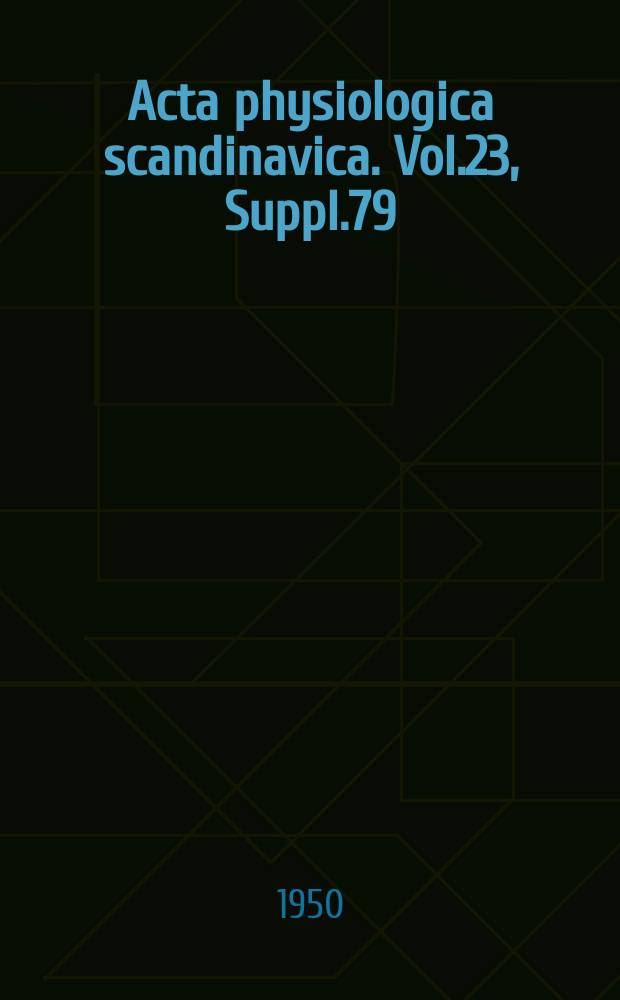 Acta physiologica scandinavica. Vol.23, Suppl.79 : Histaminase in pregnancy