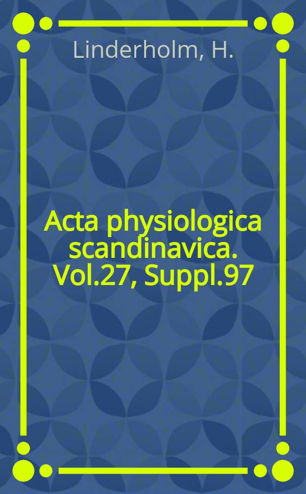 Acta physiologica scandinavica. Vol.27, Suppl.97 : Active transport of ion though frog skin with special reference to the action of certain diuretics