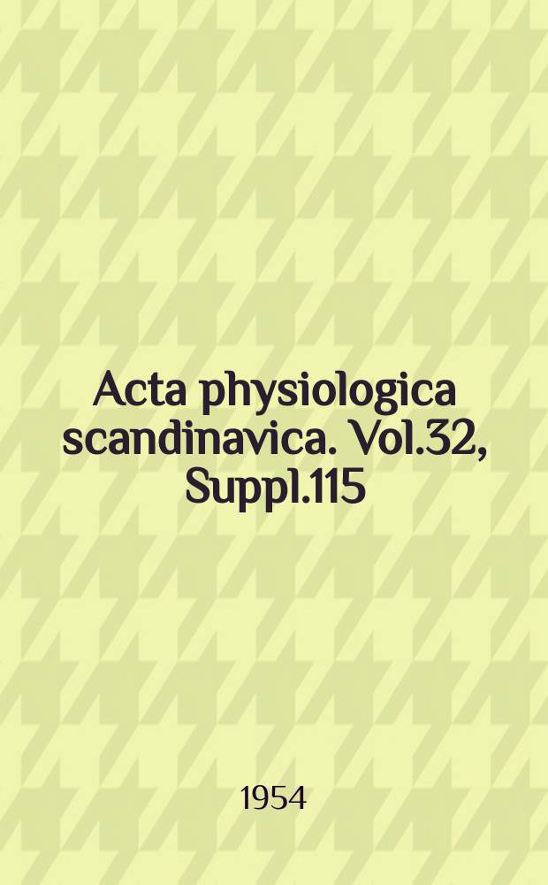 Acta physiologica scandinavica. Vol.32, Suppl.115 : On the hipothalamic organisation of the nervous mechanism regulating food intake