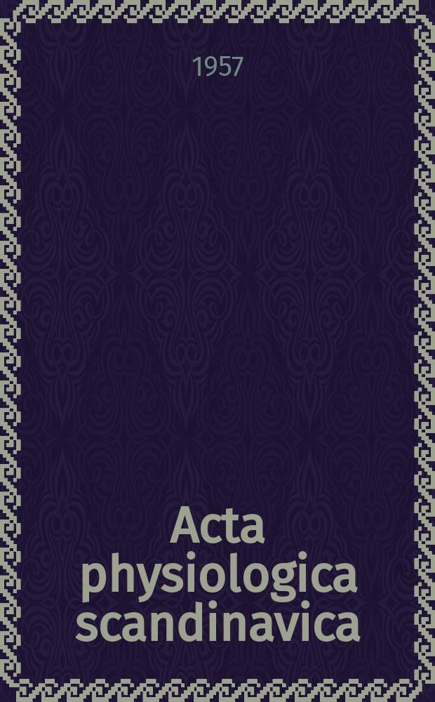 Acta physiologica scandinavica : Die Mitberücksichtigung des Subjekts im sinnen physiologischen Messakt