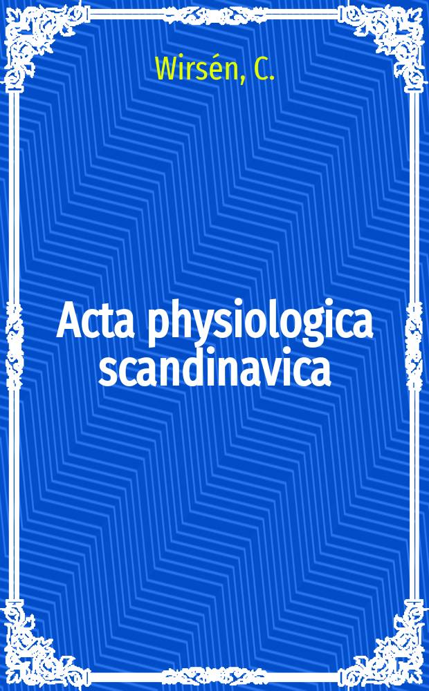 Acta physiologica scandinavica : Studies in lipid mobilization