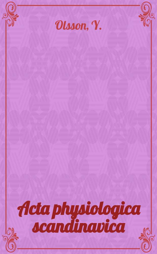 Acta physiologica scandinavica : Studies on vascular permeahihty in peripheral nerves