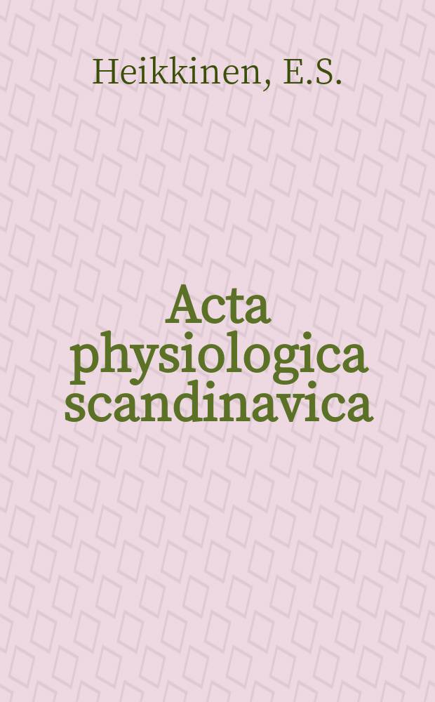 Acta physiologica scandinavica : Inactivation o-5-hydroxytryptamine in rats
