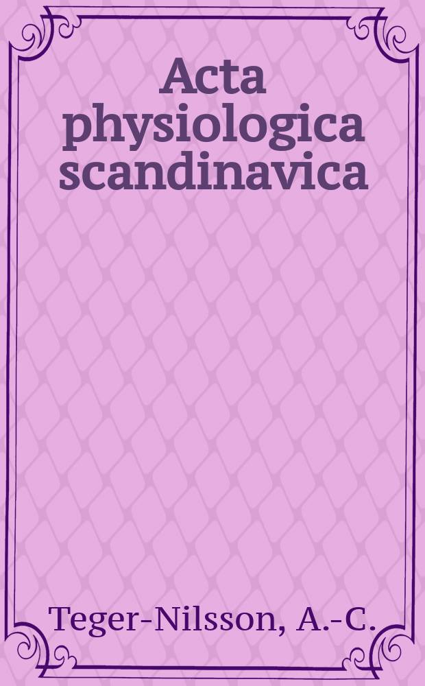 Acta physiologica scandinavica : Studies on tissue thromboplastin, thrombirand fibrinopeptides in intravascular coagulation