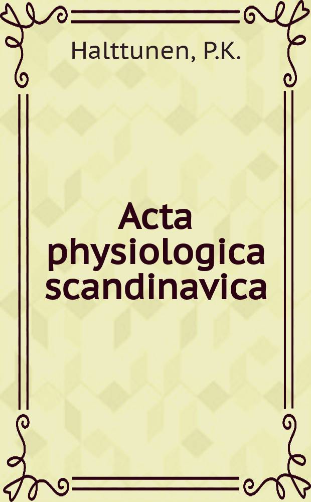 Acta physiologica scandinavica : The voluntary control...
