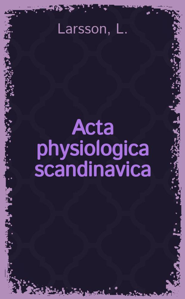 Acta physiologica scandinavica : Morphological and functional characteristics of...