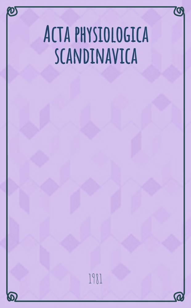 Acta physiologica scandinavica : Studies on the extrinsic neural control...