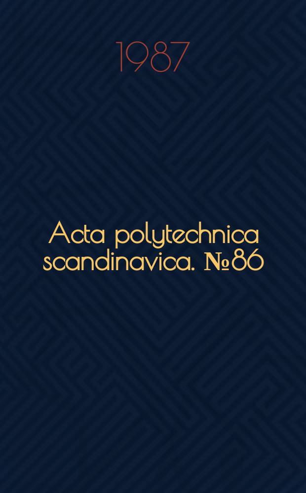 Acta polytechnica scandinavica. №86 : Boundary element analycis for dynamic...