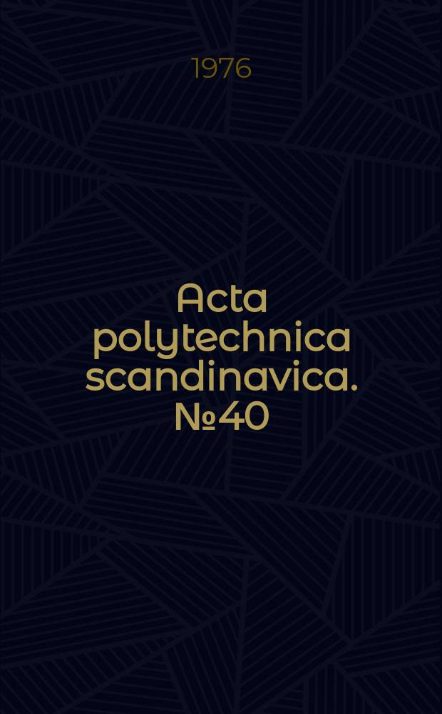 Acta polytechnica scandinavica. №40 : Parametric amplification using a point...