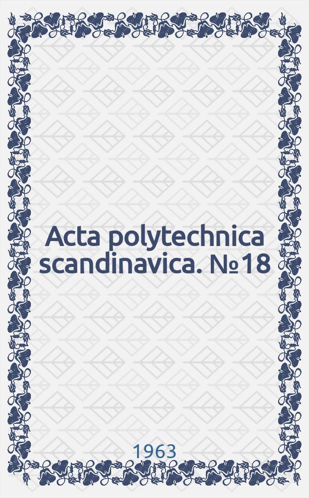 Acta polytechnica scandinavica. №18 : Terminal transportation engineering