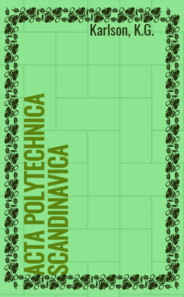 Acta polytechnica Scandinavica : Sur le frein à sabots extérieurs articulés