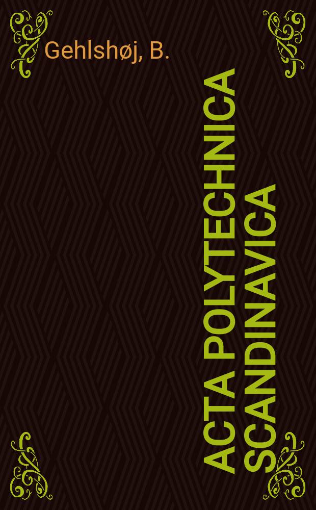 Acta polytechnica Scandinavica : Electromechanical and electroacoustical analogies and their use in computatione and diagrams of oscillating systems