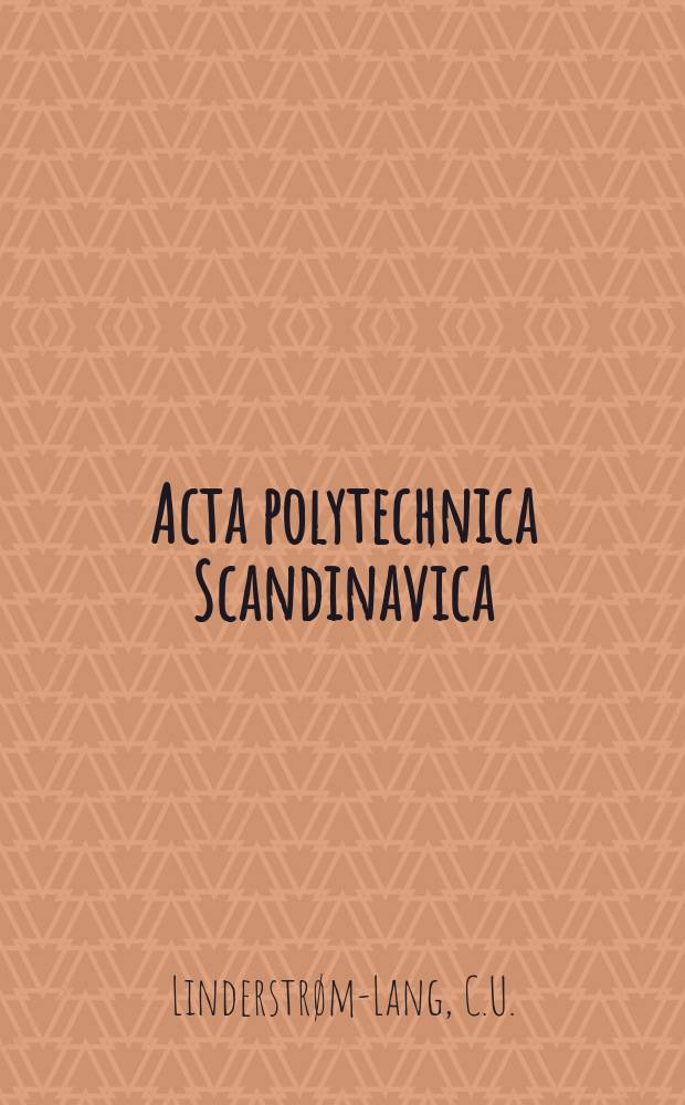 Acta polytechnica Scandinavica : Applied physics series. 1967, №45 : A model of the gas separation in a Ranque-Hilsch vortex tube