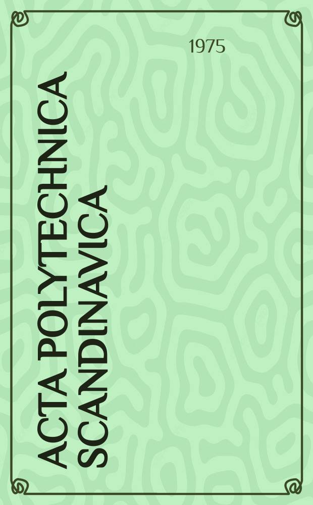 Acta polytechnica Scandinavica : Applied physics series. №110 : Development of a self-consistent