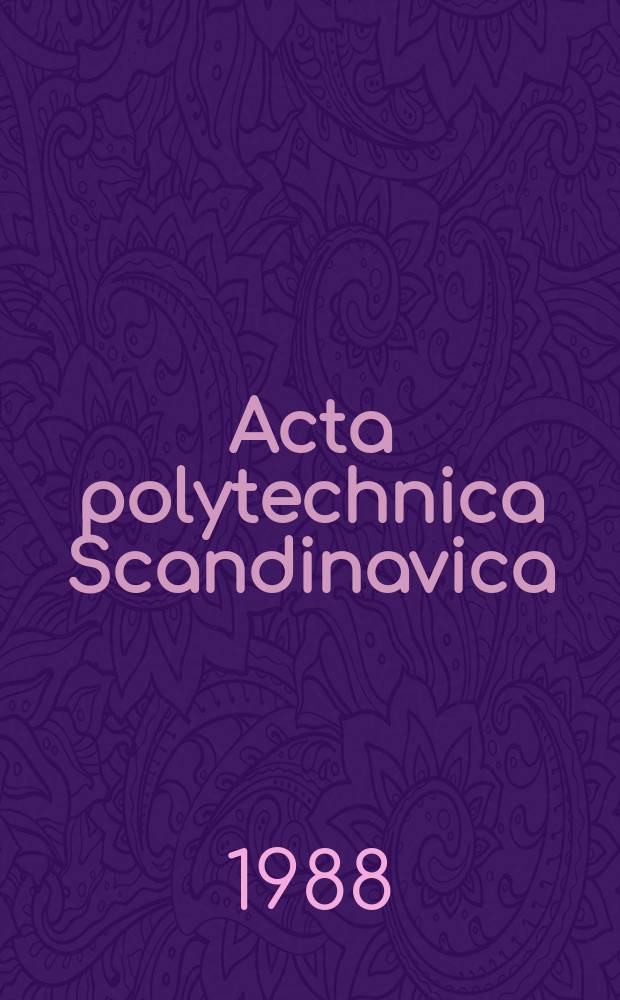 Acta polytechnica Scandinavica : Applied physics series. №158 : Magnetic resonance imaging...