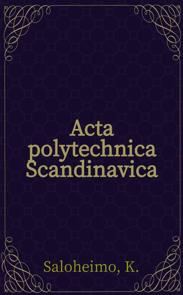 Acta polytechnica Scandinavica : Applied physics series. №167 : Model studies on spectral induced polarization