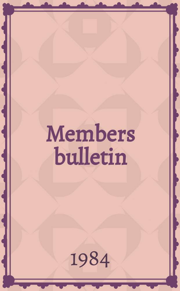 Members bulletin