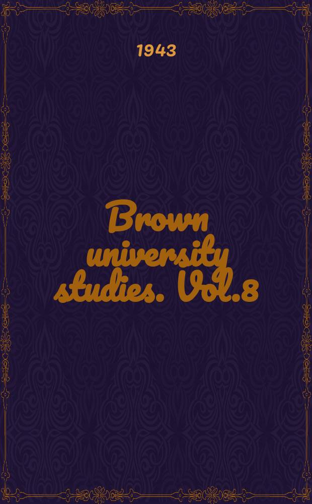 Brown university studies. Vol.8 : Zola aux États-Unis