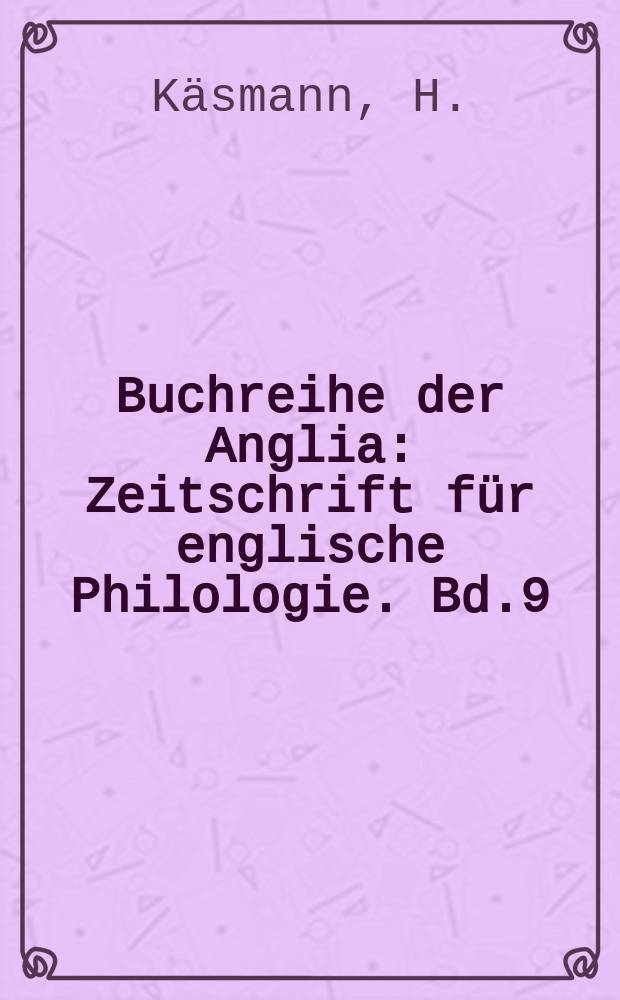 Buchreihe der Anglia : Zeitschrift für englische Philologie. Bd.9 : Studien zum kirchlichen Wortschatz des Mittelenglischen 1100-1350