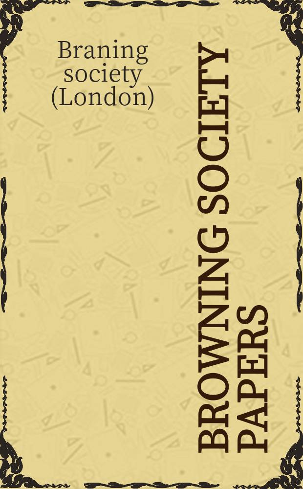 Browning society papers