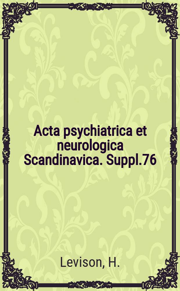 Acta psychiatrica et neurologica Scandinavica. Suppl.76 : Dystrophia musculoru progressiva