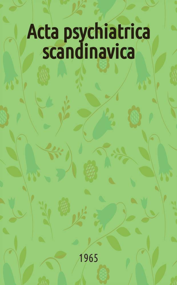 Acta psychiatrica scandinavica : The differential diagnosis ...