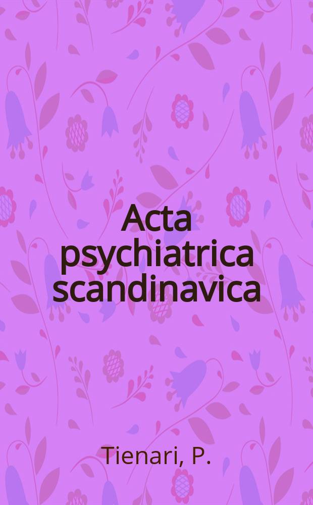 Acta psychiatrica scandinavica : On intra pair differences in male twins