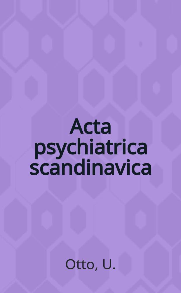 Acta psychiatrica scandinavica : Suicidal acts by children and adolescents