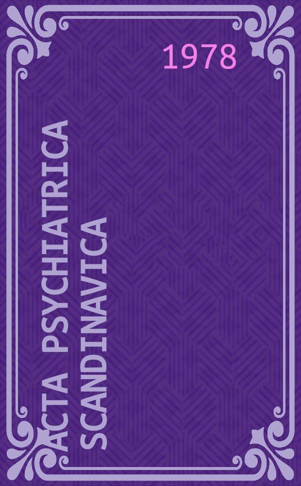 Acta psychiatrica scandinavica : Dependence o sedative and hypnotic drugs