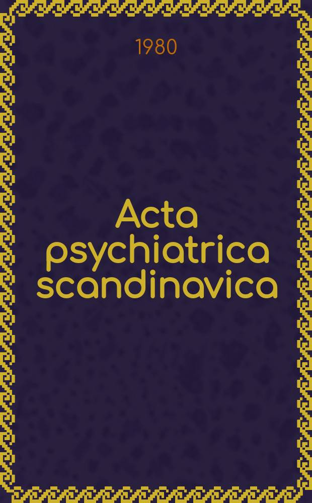 Acta psychiatrica scandinavica : Evaluation of treatment of drug abusers