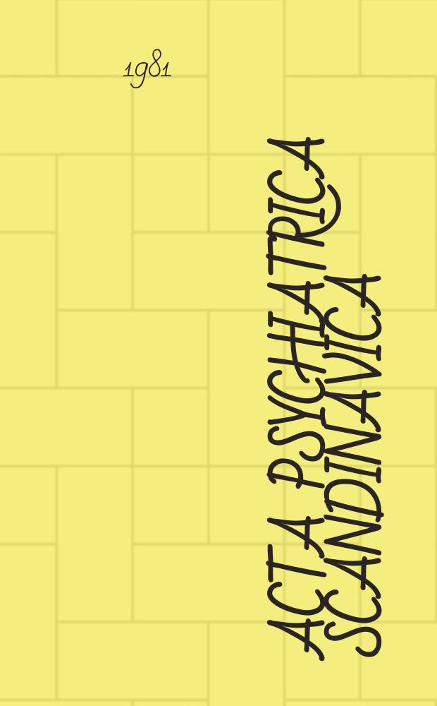 Acta psychiatrica scandinavica : The borderline concept in childhood adolescence ...