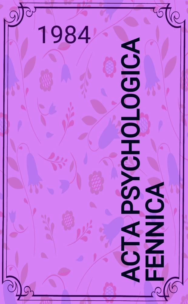 Acta psychologica Fennica