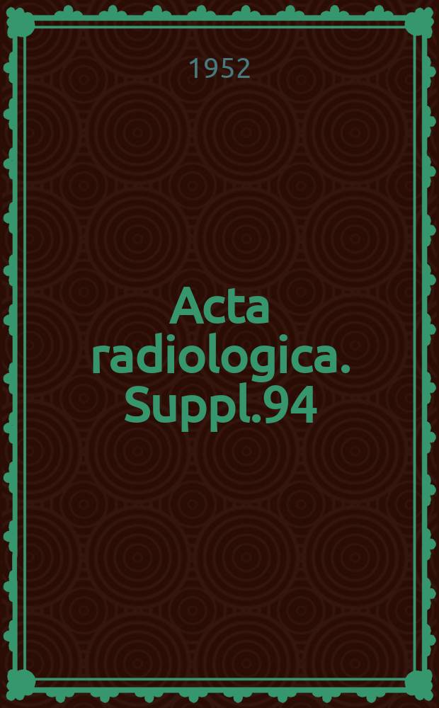 Acta radiologica. Suppl.94 : Mass lipids, pentose nucleoproteins and proteins determined in nerve cells by X-ray microradiography
