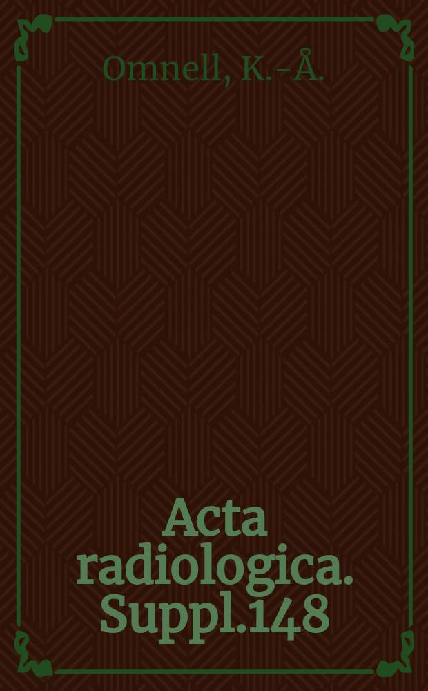 Acta radiologica. Suppl.148 : Quantitative roentgenologic studies on changes in mineral content of bone in vivo