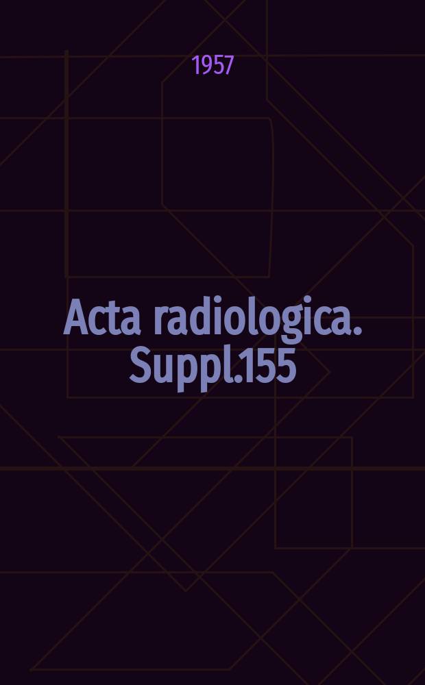 Acta radiologica. Suppl.155 : Angionephrography and suprarenal angiography