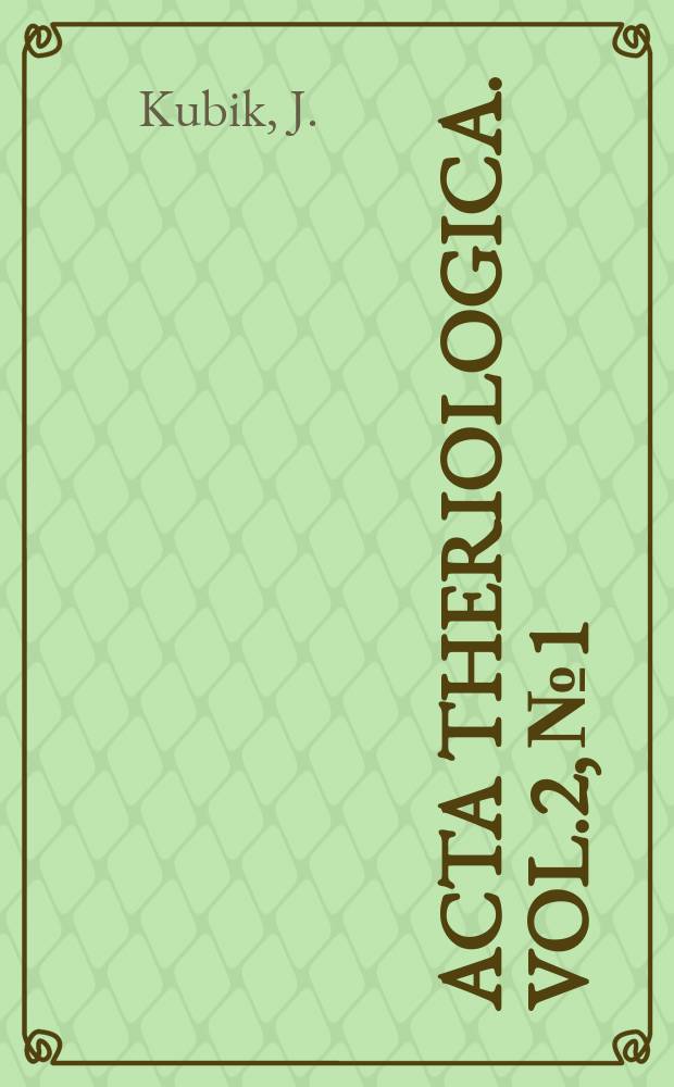 Acta theriologica. Vol.2, №1 : Ein seltener Falleiner Doppelmissbildung beim Hasen (Lepus europaeus Pallas)