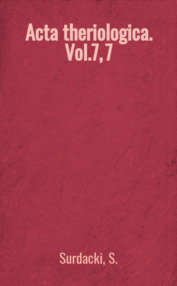 Acta theriologica. Vol.7, 7 : Zmiany w rozmieszczeniu i liczebnosci Citellus suslicus (Guldenstaedt, 1770) na Lubelszczyźnie w okresie 1954-1961