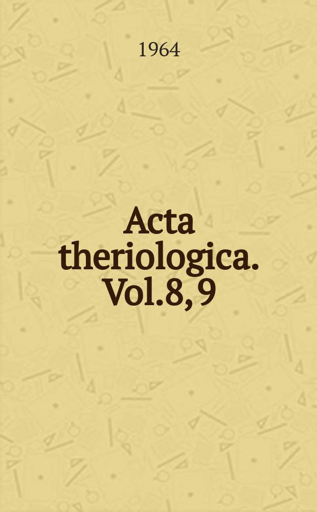 Acta theriologica. Vol.8, 9 : Morphological change in shrews kept in captivity
