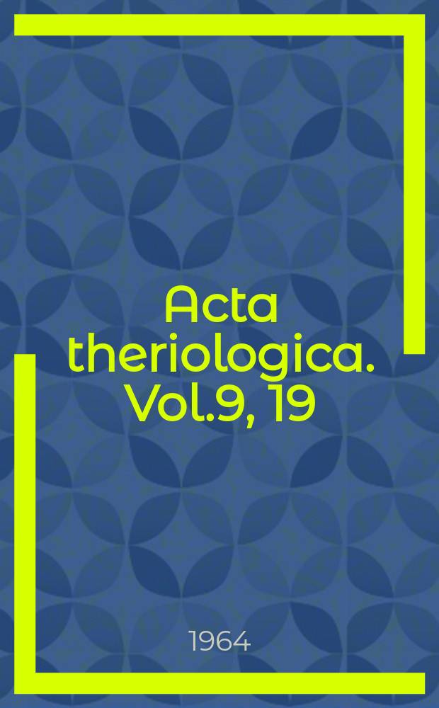 Acta theriologica. Vol.9, 19 : Studies on the European hare