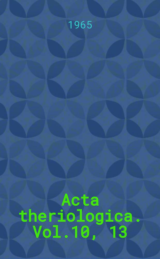 Acta theriologica. Vol.10, 13 : Oxygen consumption in two species of water-shrews