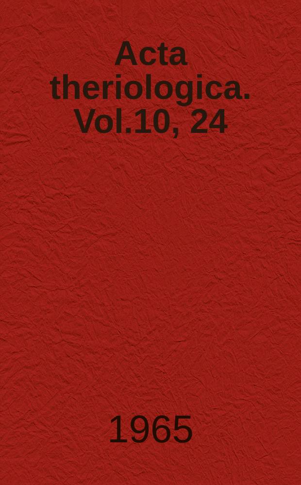 Acta theriologica. Vol.10, 24 : Water contents and seasonal changes of the brain weight in shrews